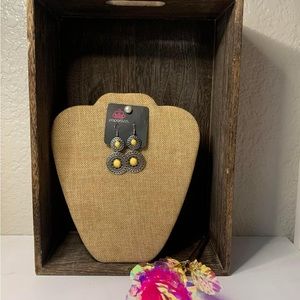 Disk Yellow Earrings